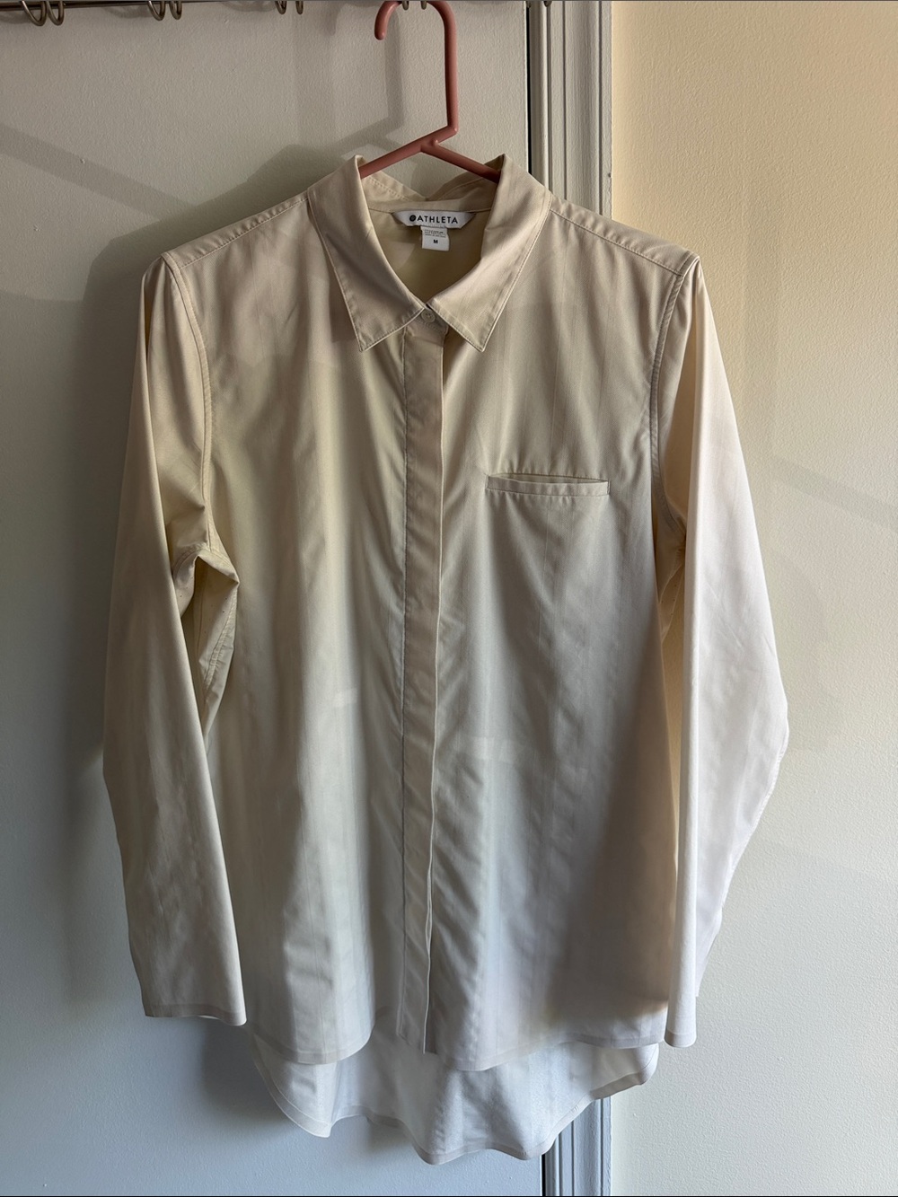 Athleta Classic Button-Up Shirt in Cream